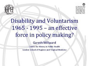 Disability and Voluntarism 1965 1995 an effective force