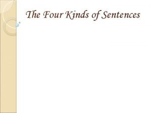 Kinds of sentence