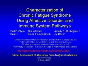 Characterization of Chronic Fatigue Syndrome Using Affective Disorder
