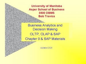 University of Manitoba Asper School of Business 3500