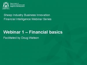 Sheep Industry Business Innovation Financial Intelligence Webinar Series