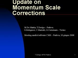 Update on Momentum Scale Corrections M De Mattia