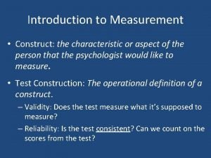 Introduction to measurement