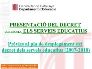 Decret serveis educatius