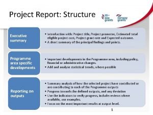 Executive summary of project report