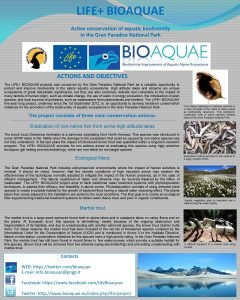 LIFE BIOAQUAE Active conservation of aquatic biodiversity in