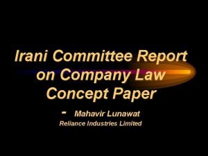 Jj irani committee recommendations