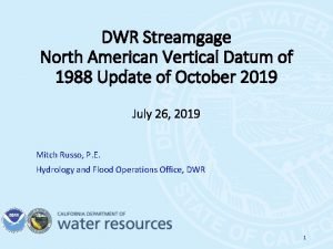 DWR Streamgage North American Vertical Datum of 1988