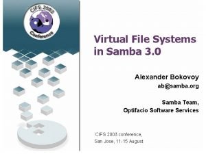 Samba vfs operations
