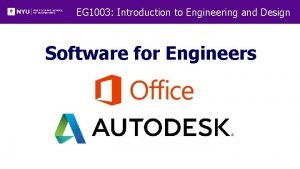 EG 1003 Introduction to Engineering and Design Software