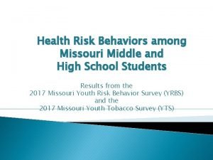 Health Risk Behaviors among Missouri Middle and High