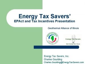Energy tax savers