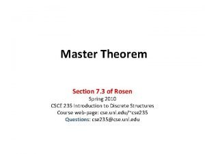 Master theorem examples