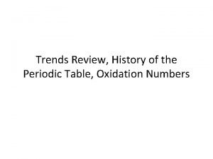 Oxidation trends periodic table