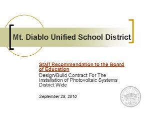 Mt diablo unified school district