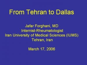 Dr forghani rheumatologist
