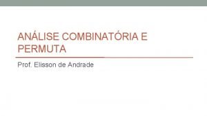 Analise combinatoria