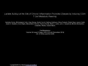 Lactate Buildup at the Site of Chronic Inflammation