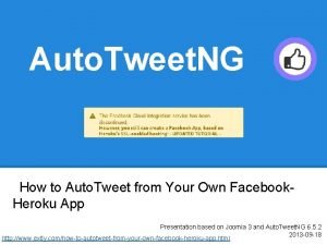 Auto tweet