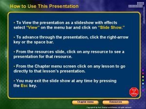 How to Use This Presentation To View the