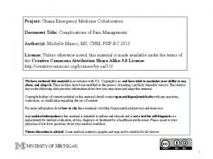 Project Ghana Emergency Medicine Collaborative Document Title Complications