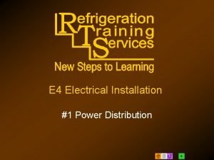 E 4 Electrical Installation 1 Power Distribution Electrical