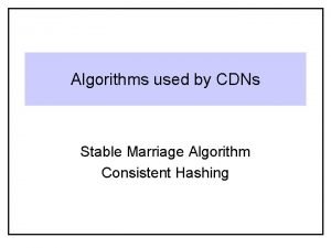 Traditional marriage algorithm Traditional marriage algorithm
