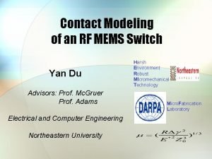 Contact Modeling of an RF MEMS Switch Yan