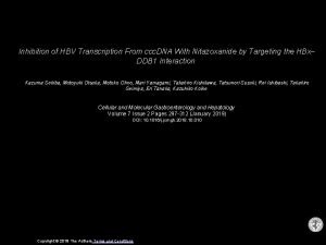 Inhibition of HBV Transcription From ccc DNA With