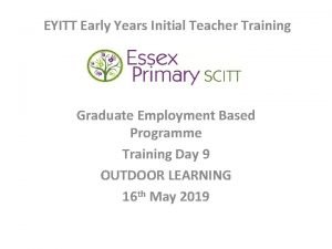 EYITT Early Years Initial Teacher Training Graduate Employment