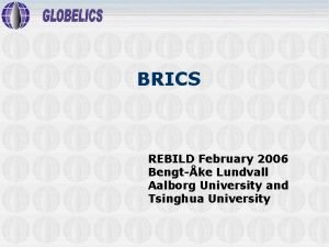 BRICS REBILD February 2006 Bengtke Lundvall Aalborg University