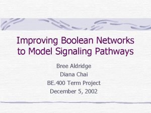 Improving Boolean Networks to Model Signaling Pathways Bree