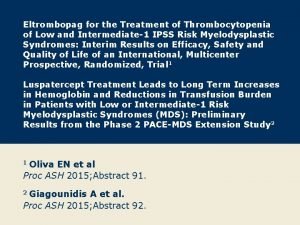 Eltrombopag in mds