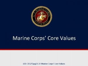 Marine corp core values