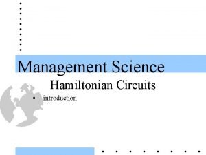 Hamiltonian circuit example