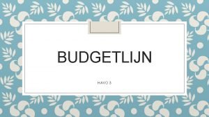 Budgetlijn tekenen