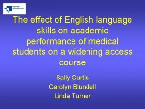 University of Southampton School of Medicine The effect