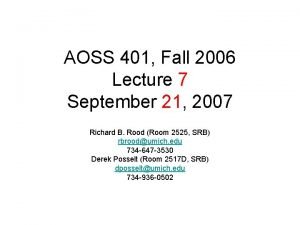 AOSS 401 Fall 2006 Lecture 7 September 21