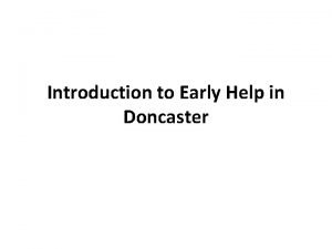 Early help referral doncaster