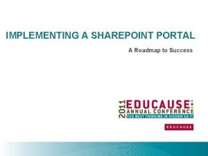 Sharepoint portal implementation