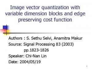 Image vector quantization with variable dimension blocks and