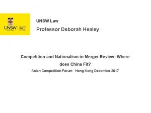 UNSW Law Professor Deborah Healey Competition and Nationalism