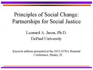 Principles of social change