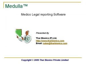 Medicolegal reporting software