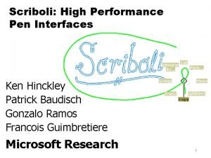 Scriboli High Performance Pen Interfaces Ken Hinckley Patrick