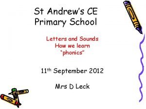 St Andrews CE Primary School Letters and Sounds