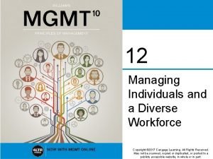 Managing individuals and a diverse workforce