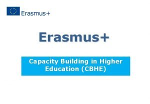Erasmus+ capacity building in higher education