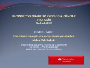 III CONGRESSO BRASILEIRO PSICOLOGIA CINCIA E PROFISSO So