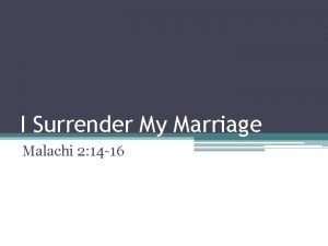 Malachi marriage